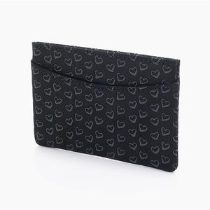 Tiffany Elsa Peretti Black Hearts Leather Card Case